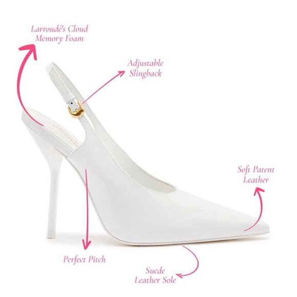 NEW LARROUDE Made In Brazil Leather Altuzuarra Collab Pumps IN White 1225 13m7 - Picture 2 of 9
